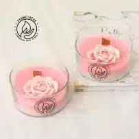 شمع دست ساز شیشه ای مدل گل