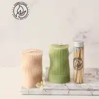 شمع دست ساز مدل استوانه شیاردار